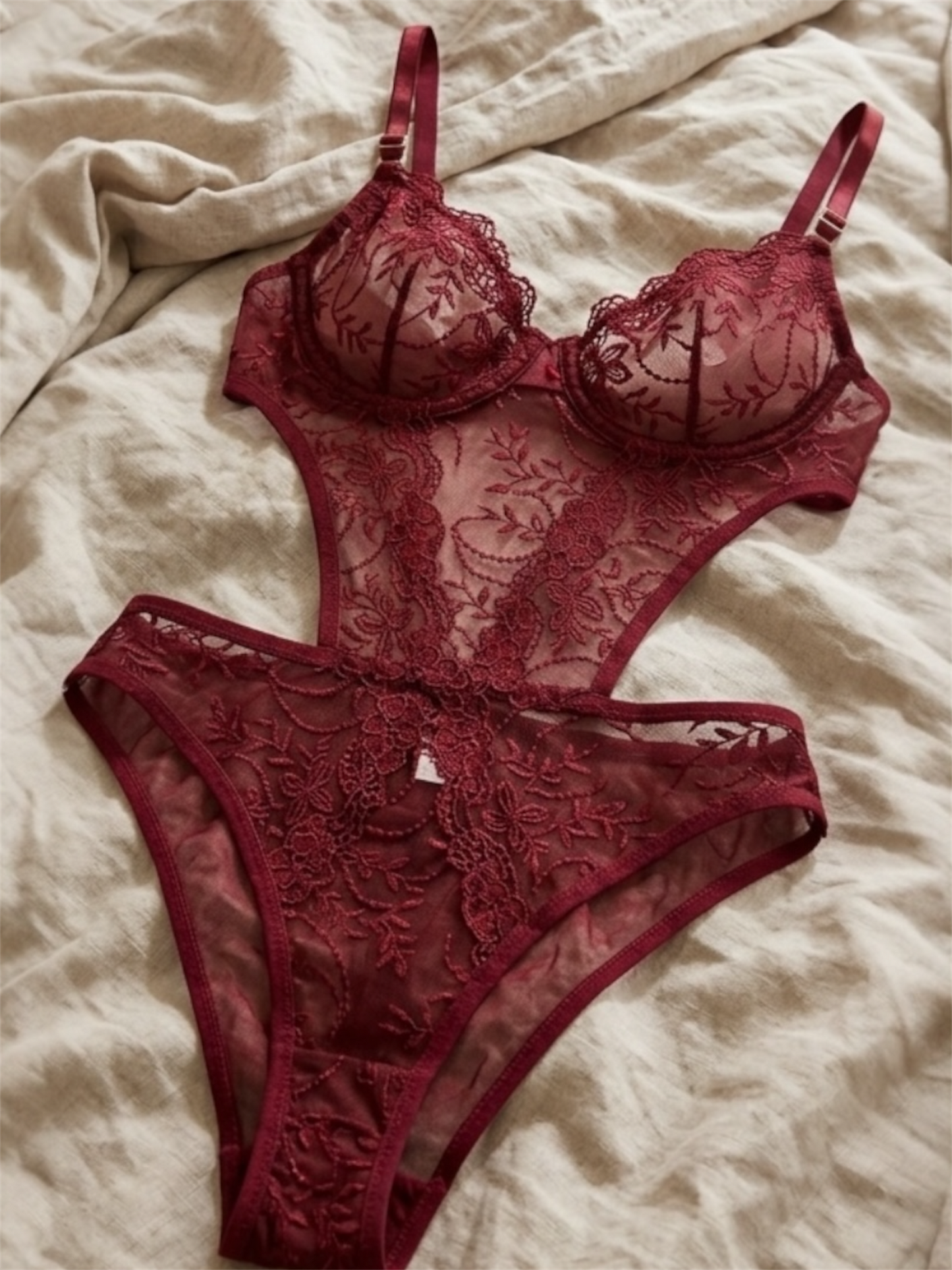 Dantel Detaylı Soft Transparan Body Suit